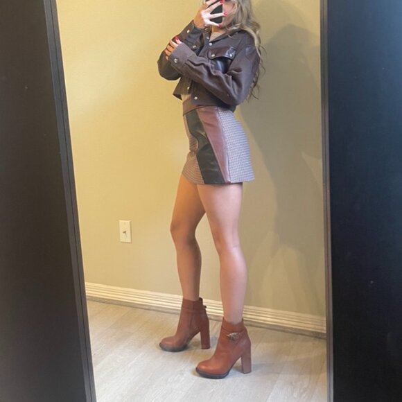 Ralph Lauren Purple Label Brown Canvas Leather Crop Equestrian Jacket - Picture 4 of 7